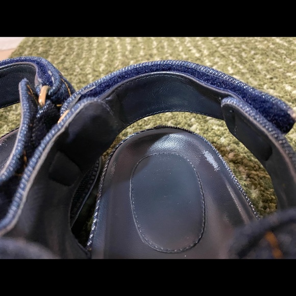 Chanel Denim Gold Quilted Cc Logo daddy sandal - Picture 10 of 13